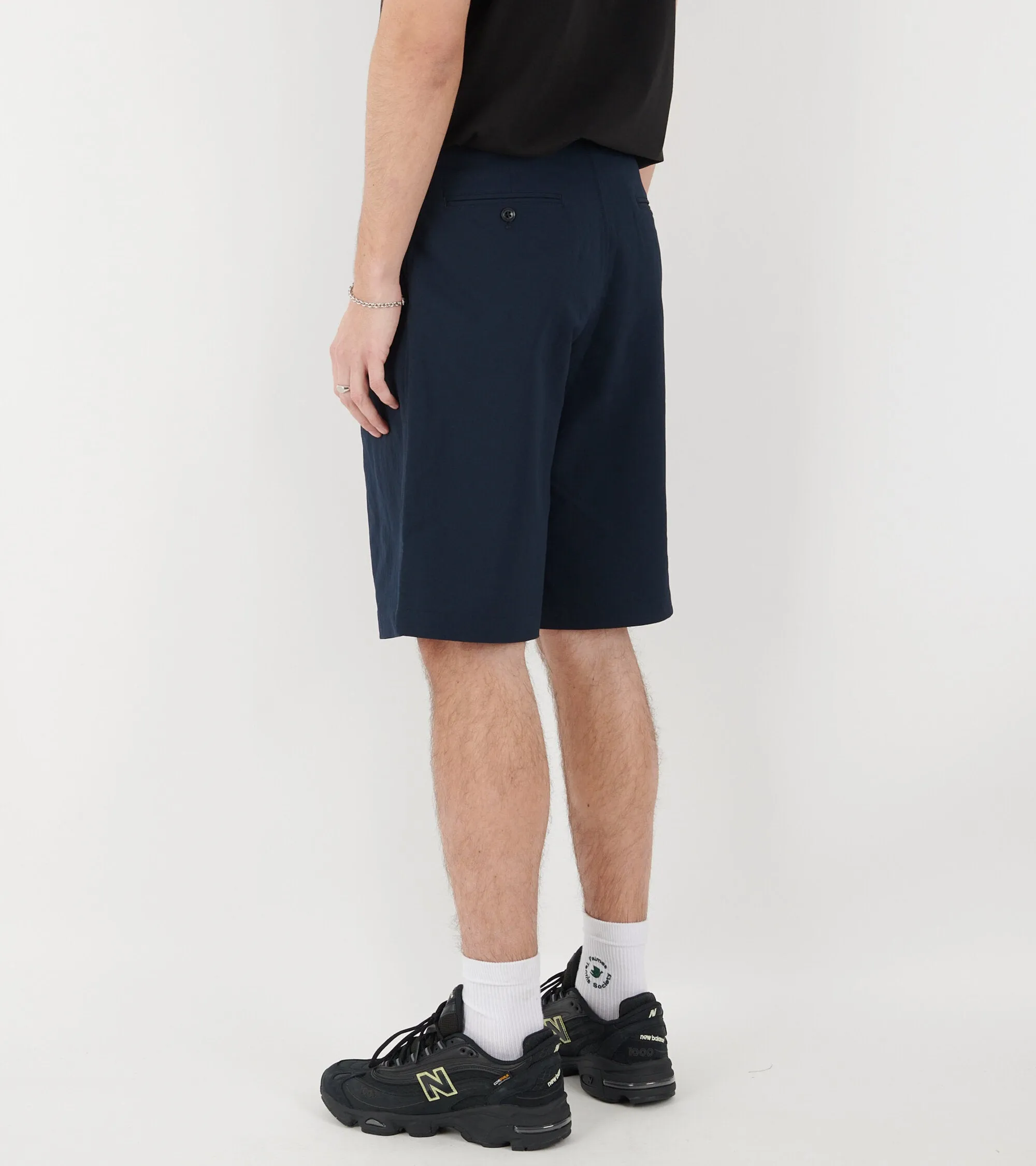Alphadry Double Pleats Shorts Navy