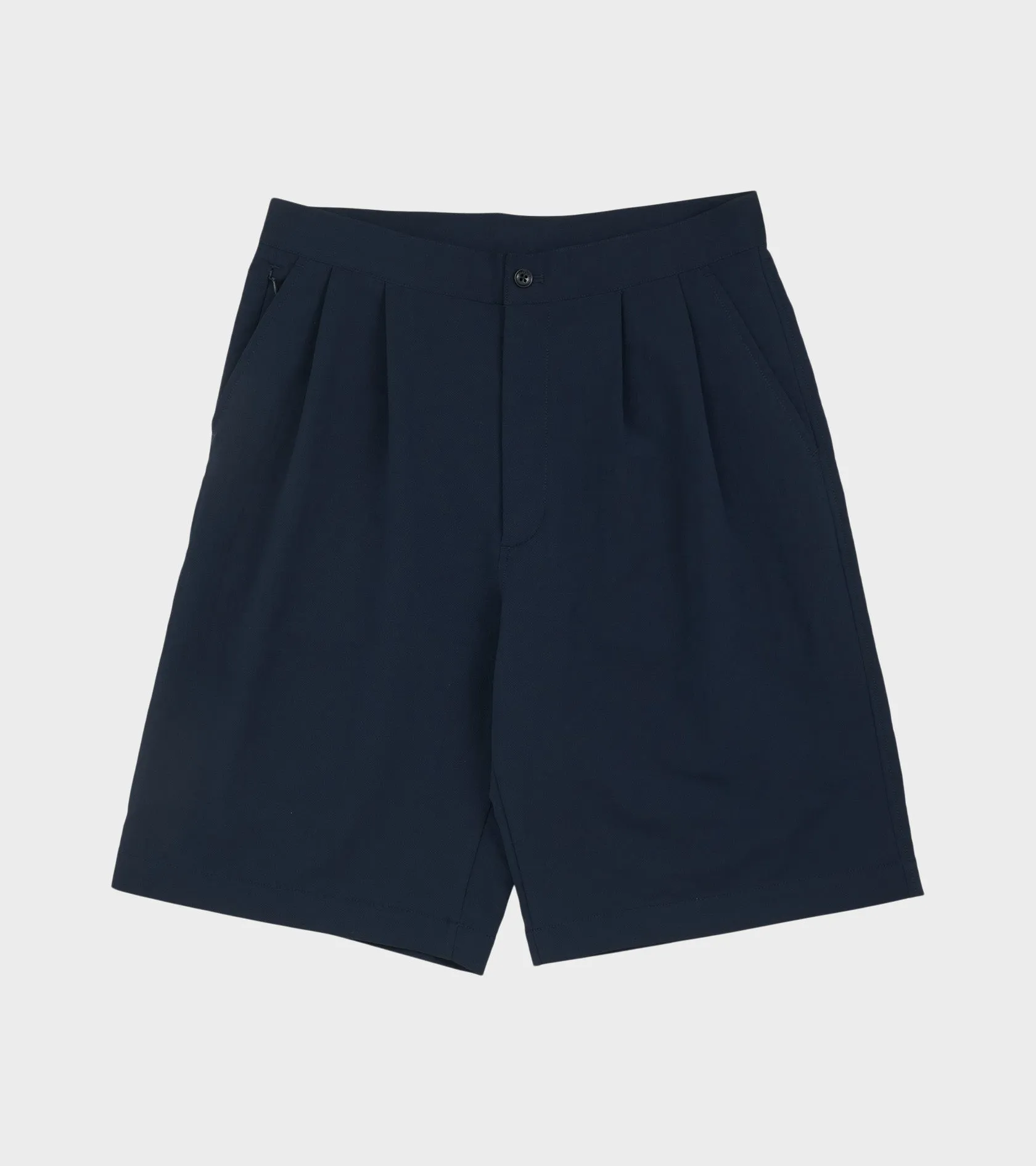 Alphadry Double Pleats Shorts Navy