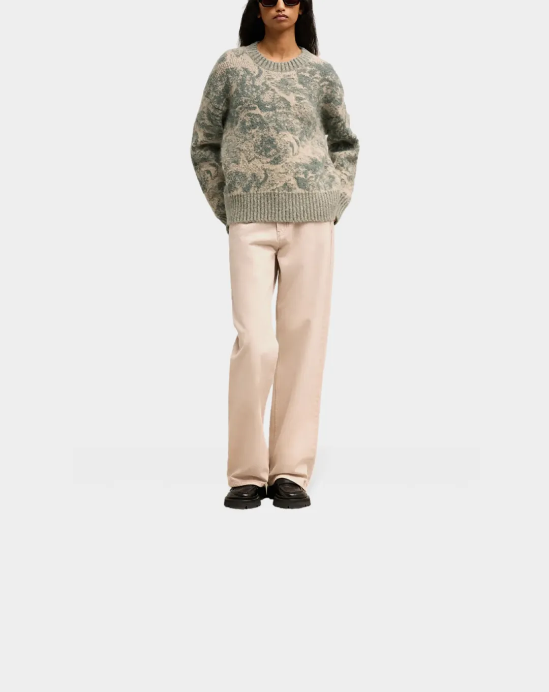 AMI Jacquard Wool Blend Jumper