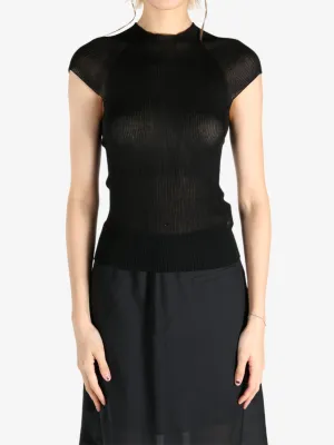 AMOMENTO - Women Wholegarment Cap Sleeve Knit Top