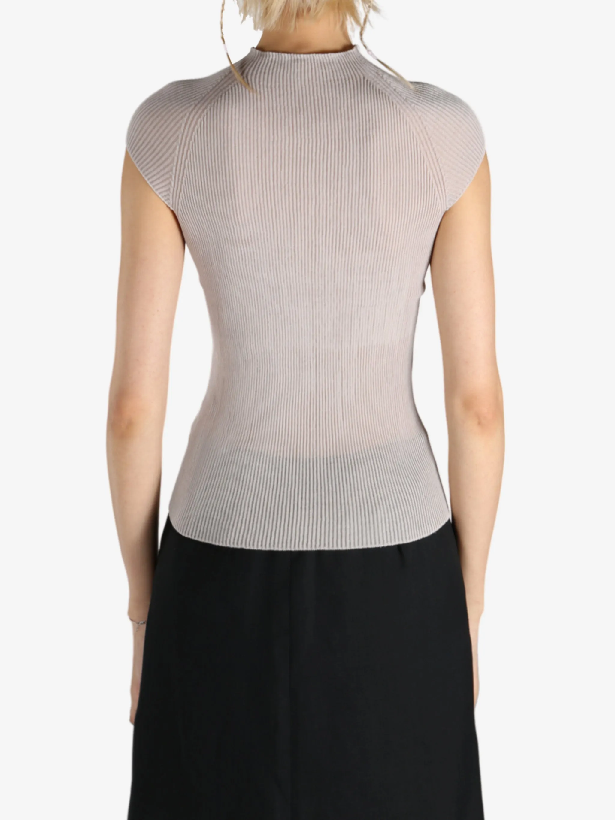 AMOMENTO - Women Wholegarment Cap Sleeve Knit Top