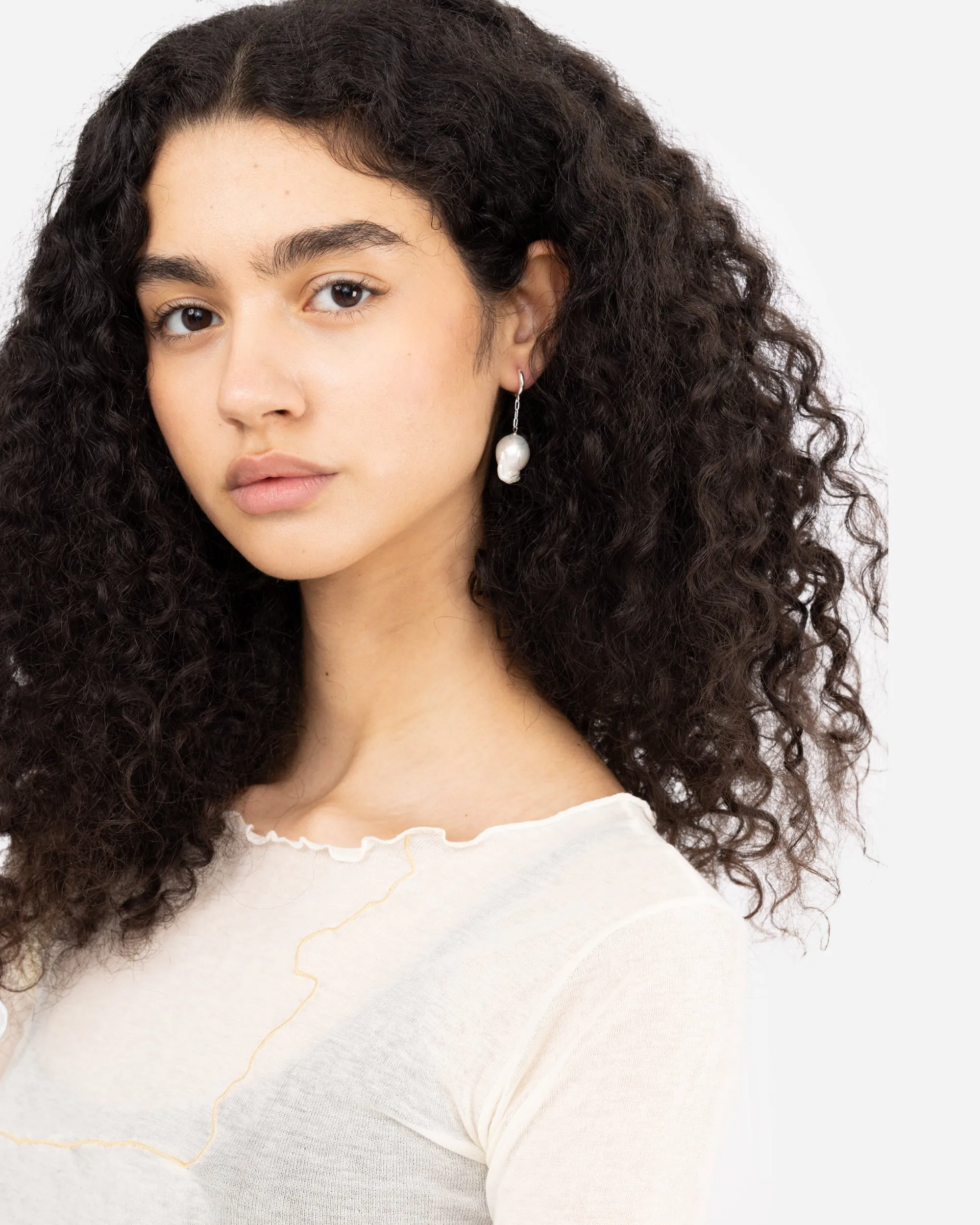 Baroque Pearl Chain Earring