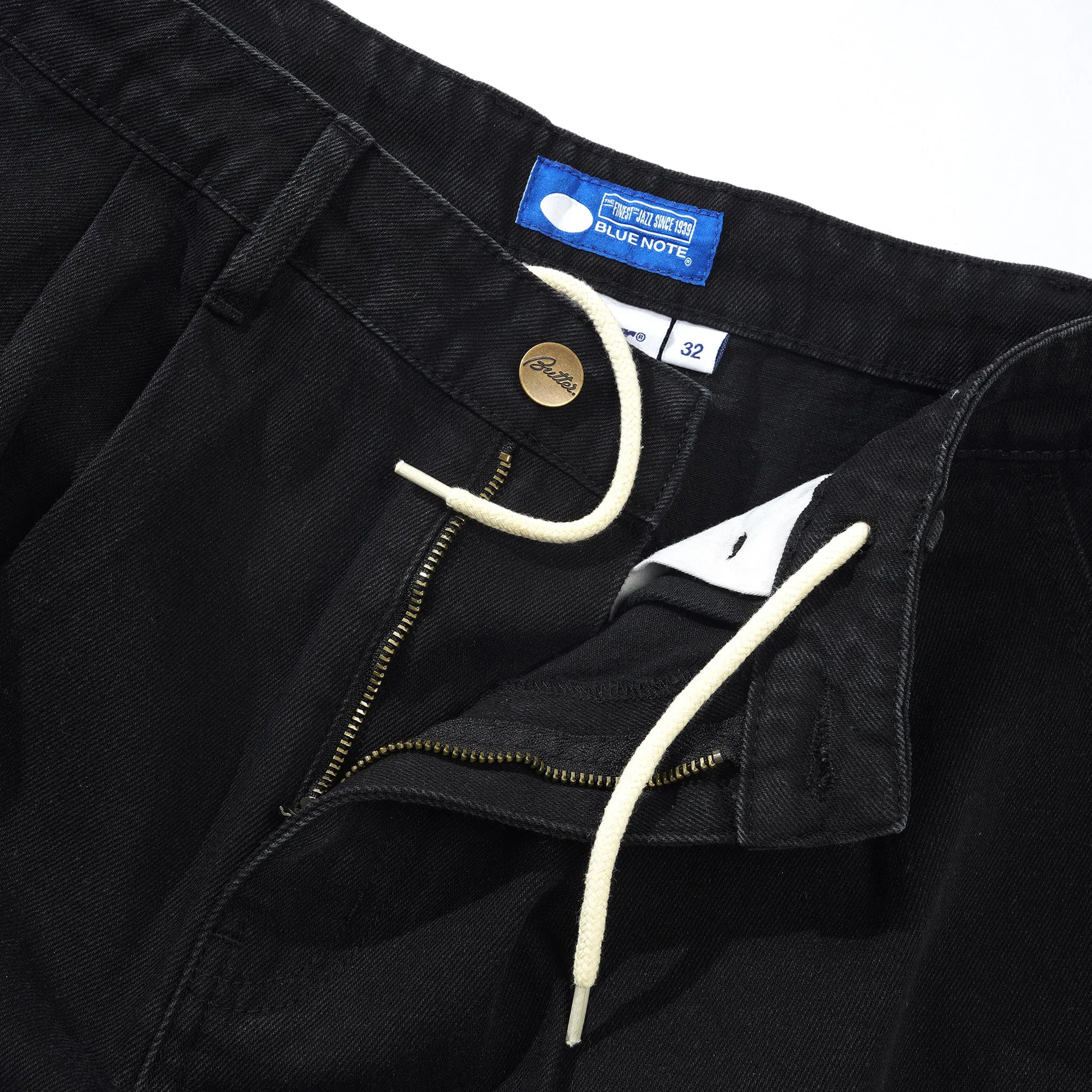 Butter Goods / Blue Note Pleated Denim Shorts Black Sale
