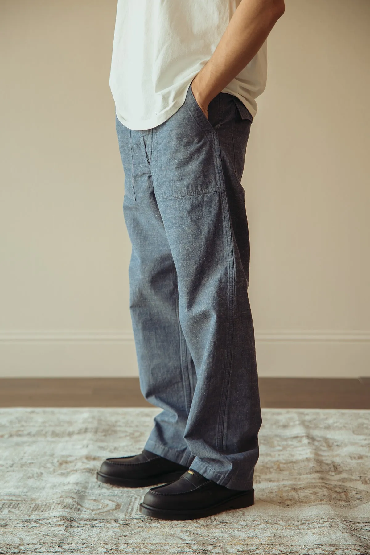 Chambray Fatigue Pants (Regular Fit) - Grape
