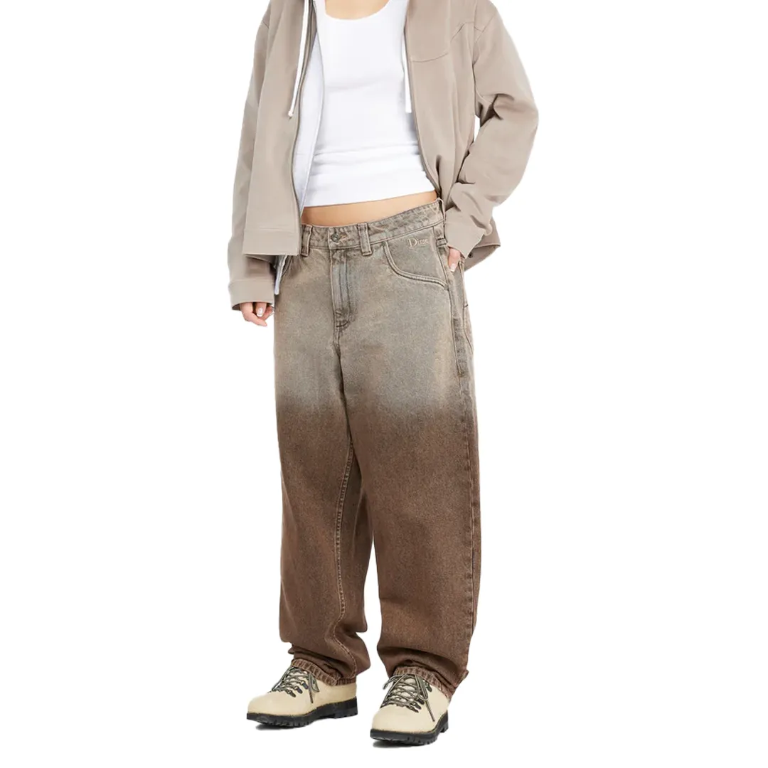 CLASSIC BAGGY DENIM PANTS DIPPED SANDBLASTED BROWN