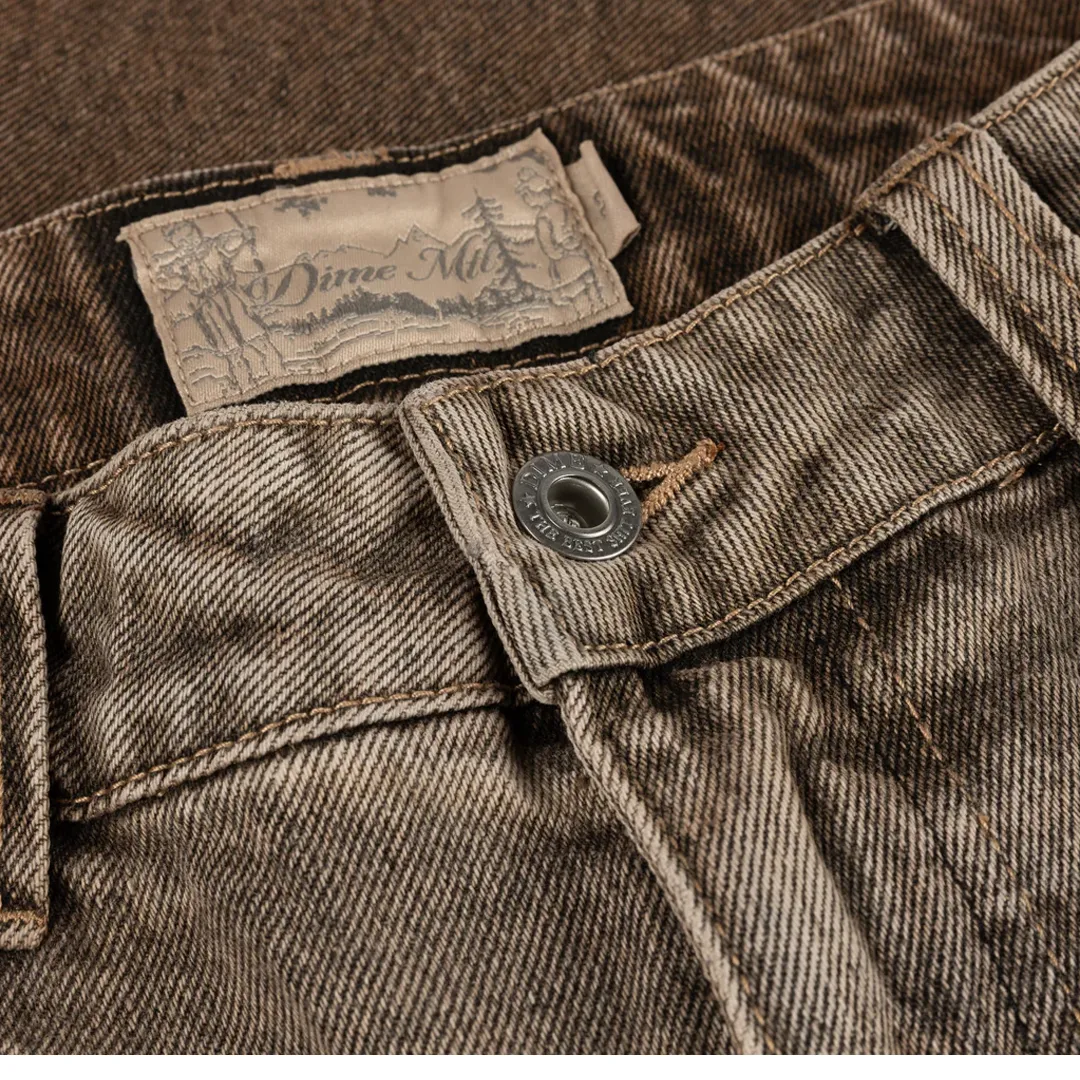 CLASSIC BAGGY DENIM PANTS DIPPED SANDBLASTED BROWN