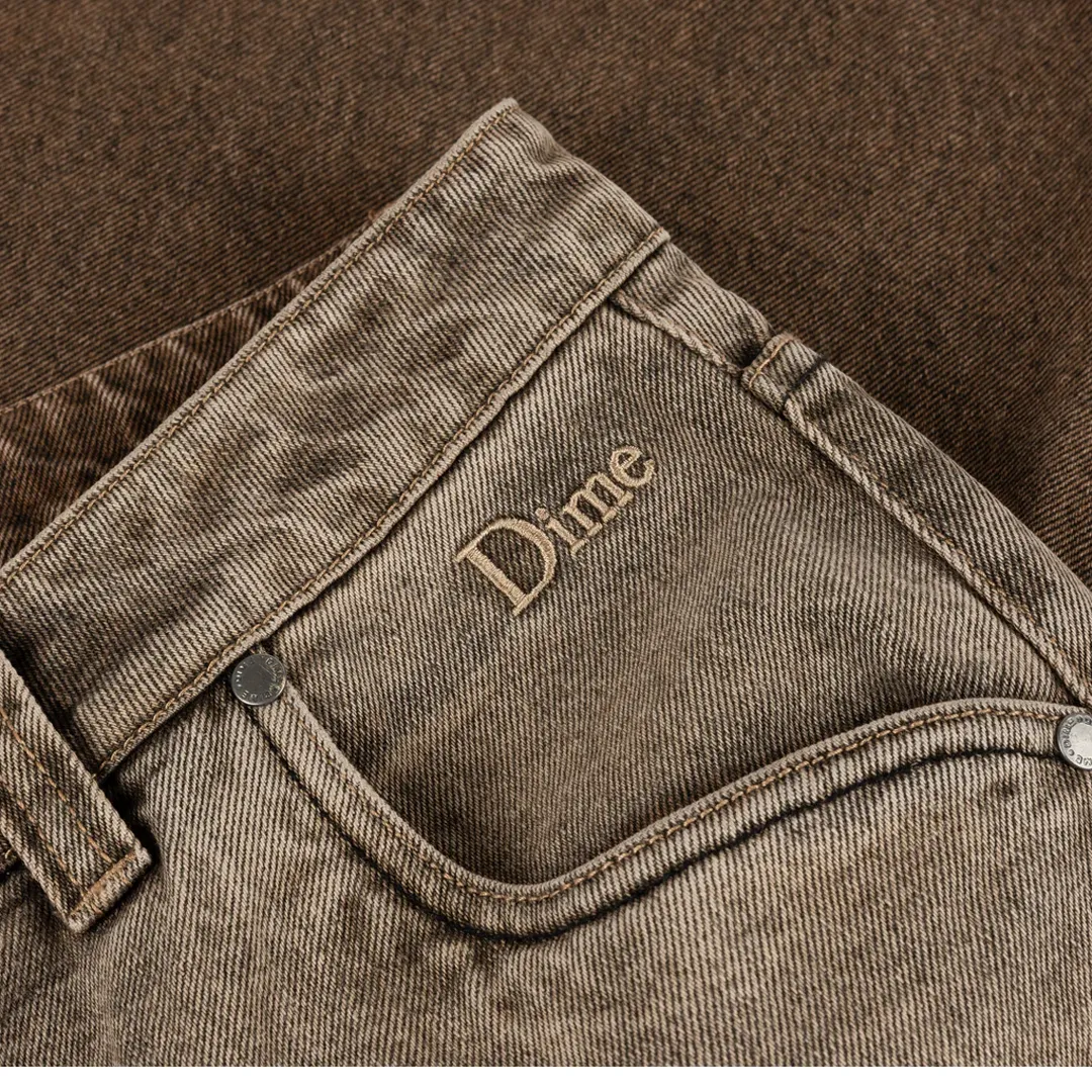 CLASSIC BAGGY DENIM PANTS DIPPED SANDBLASTED BROWN