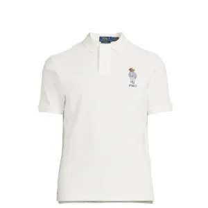 CLASSIC FIT POLO BEAR MESH POLO SHIRT WHITE