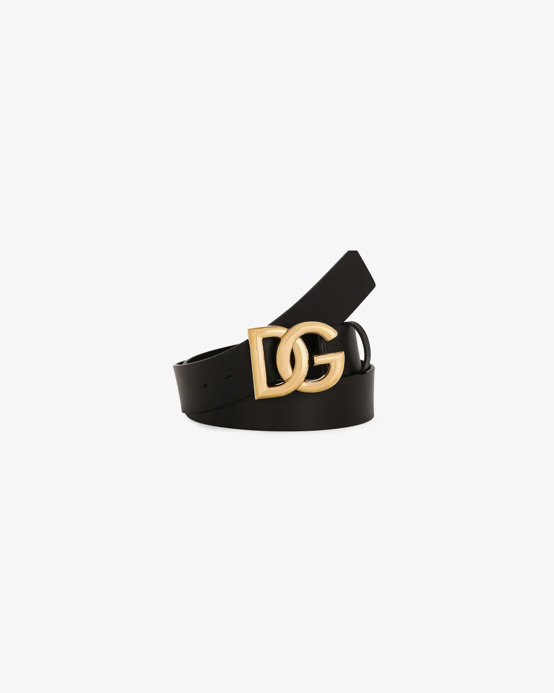 D&G Leather Belt with Crossover DG Logo Buckle.