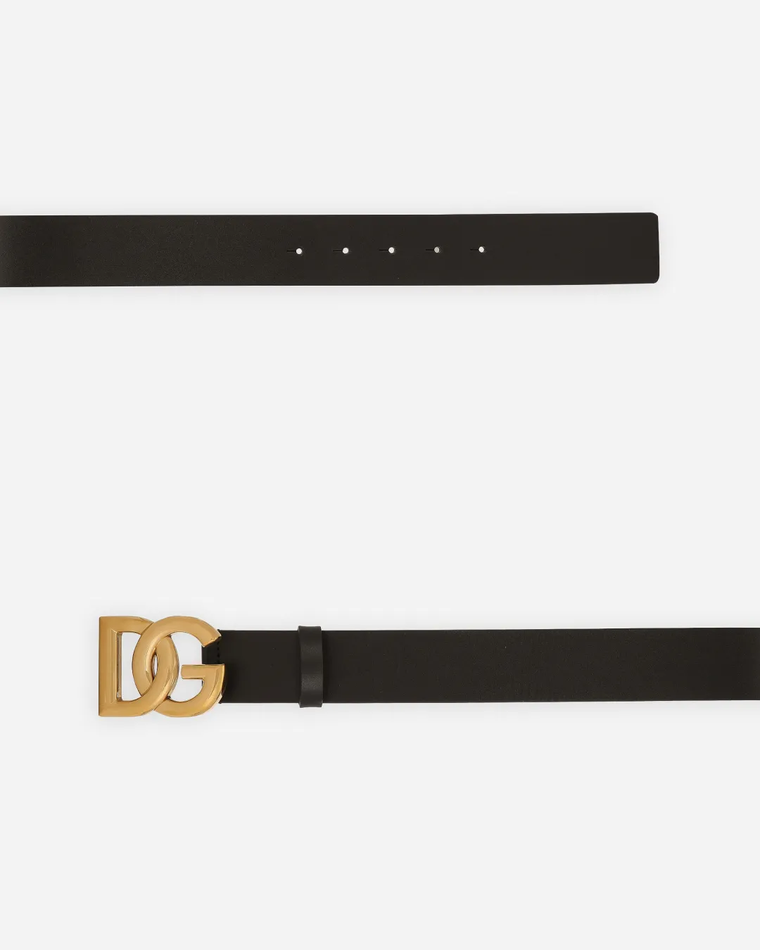 D&G Leather Belt with Crossover DG Logo Buckle.