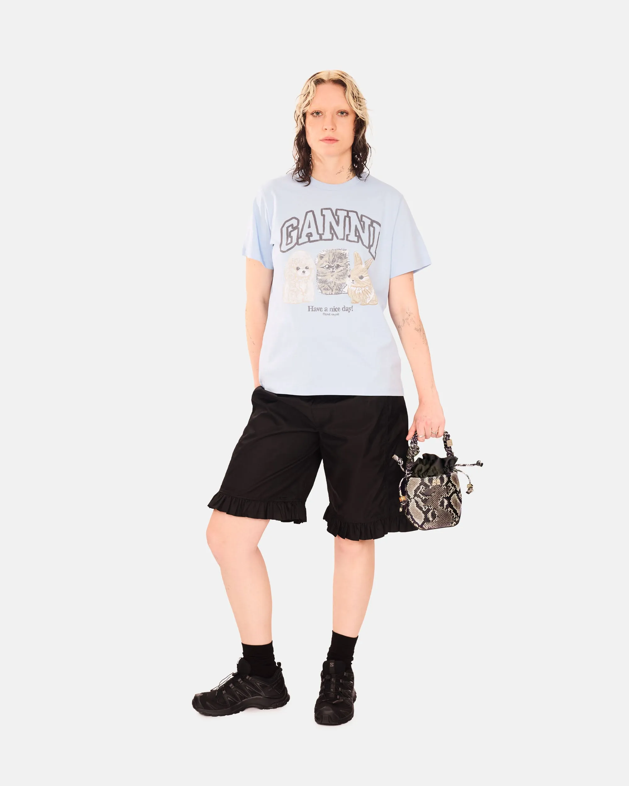 Ganni Bou Bucket Mini Snake