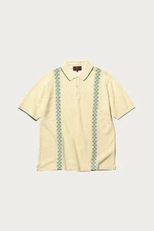 Knit Polo Mesh Stripe - Off White