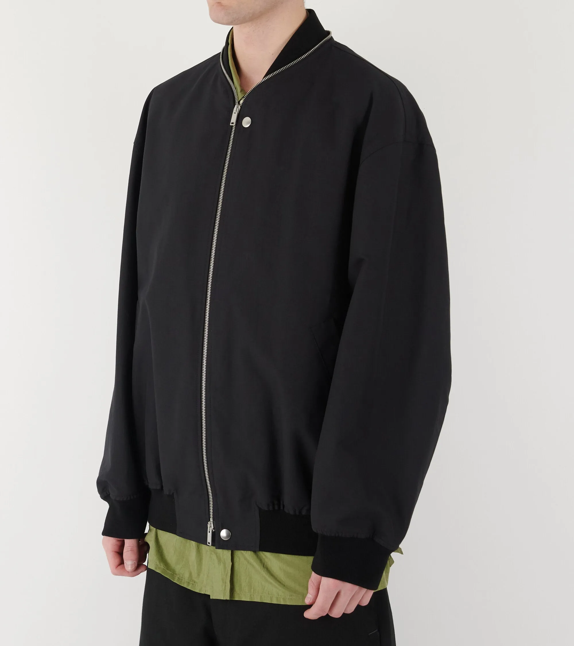 Lightweight Cotton Bomber Jacket Black