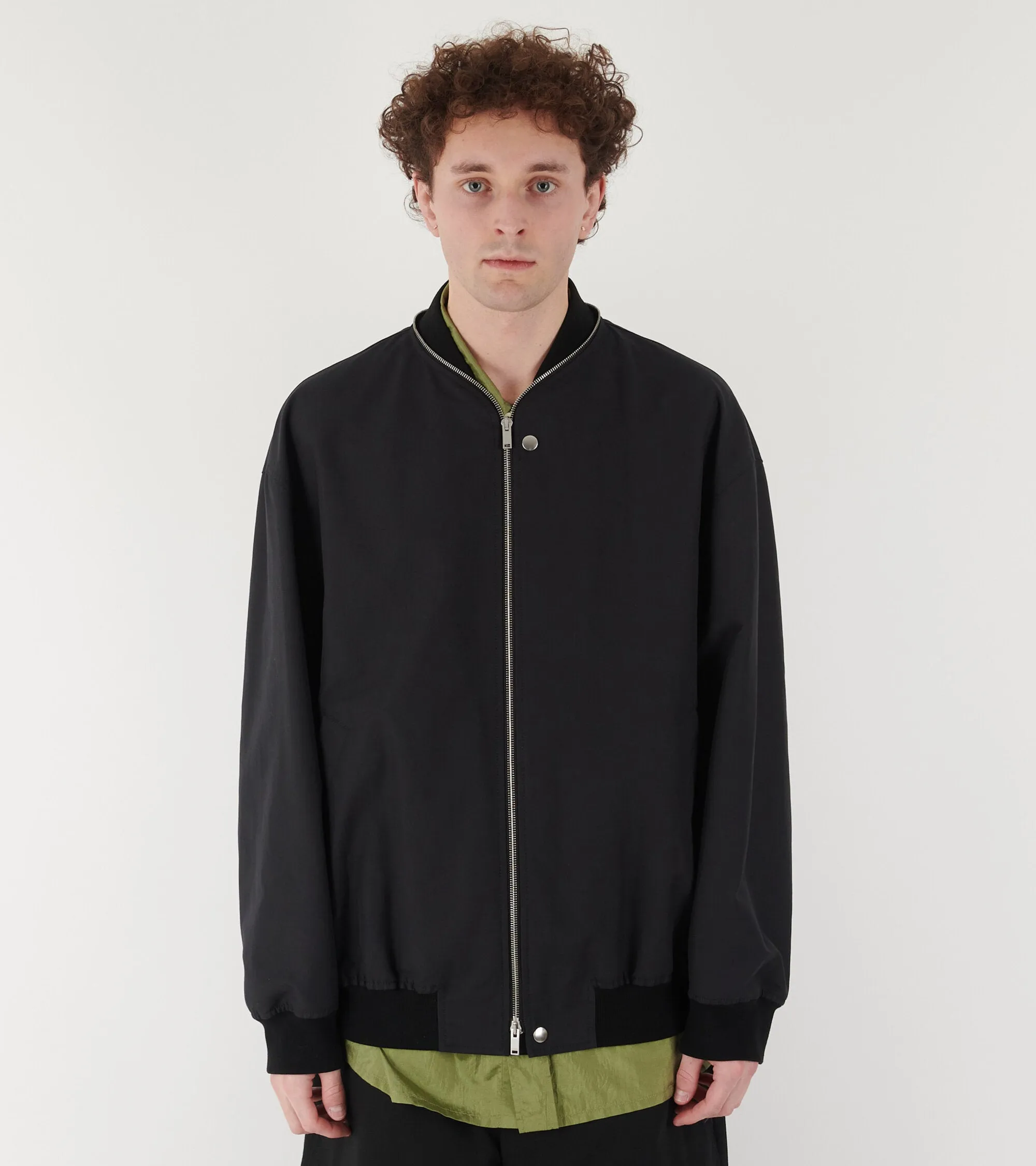 Lightweight Cotton Bomber Jacket Black