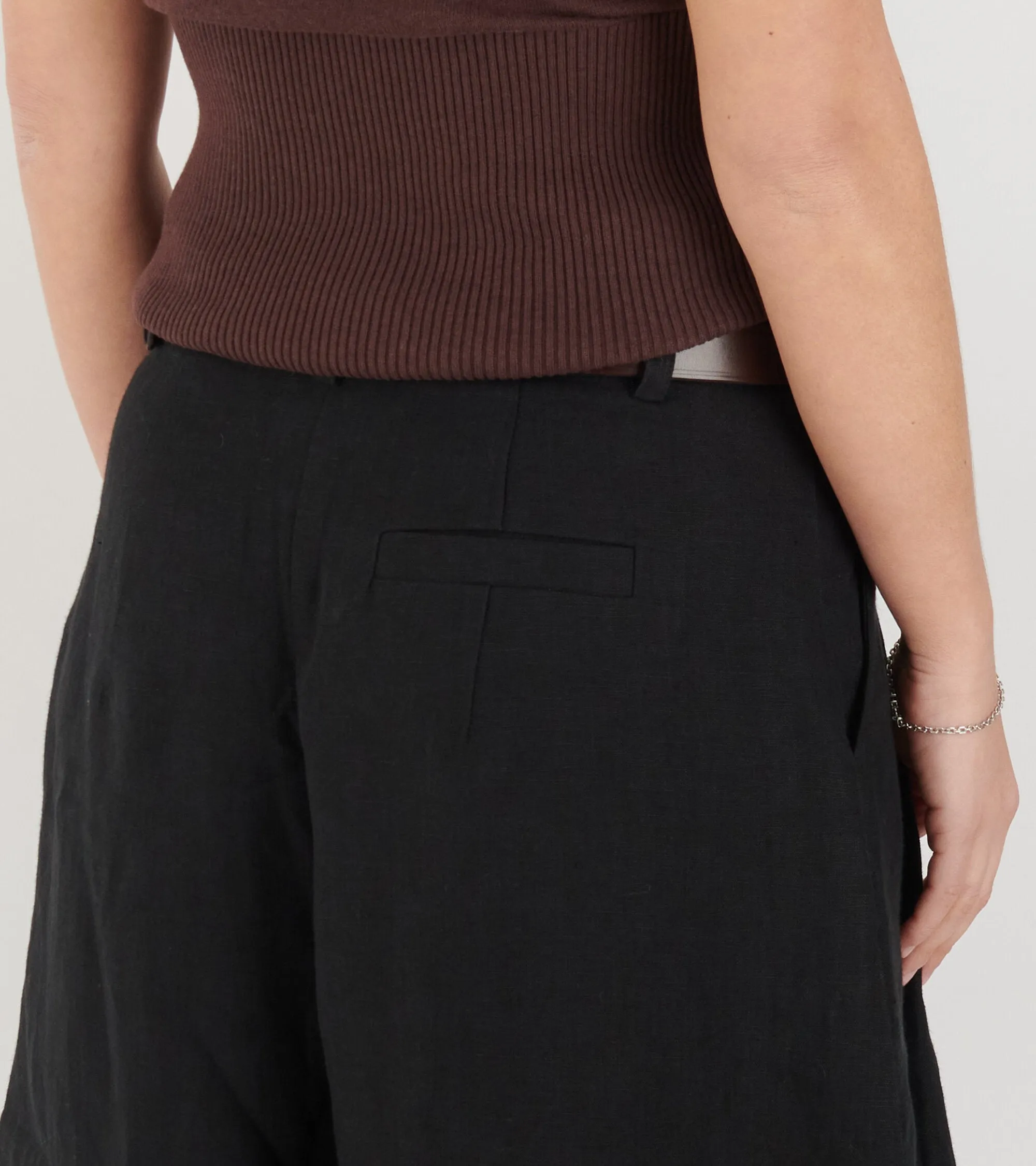 Linen Culottes Black