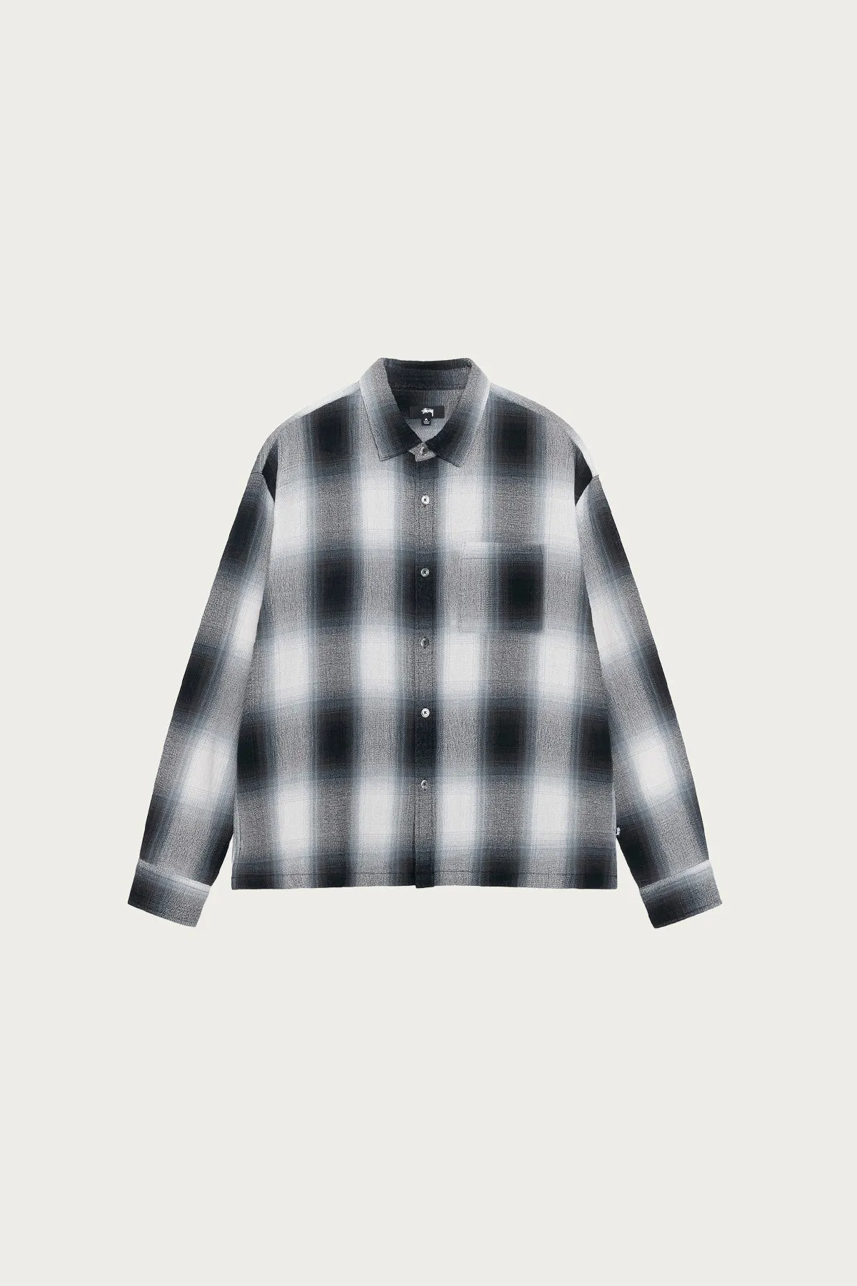 Loose Weave Plaid Shirt - Grey