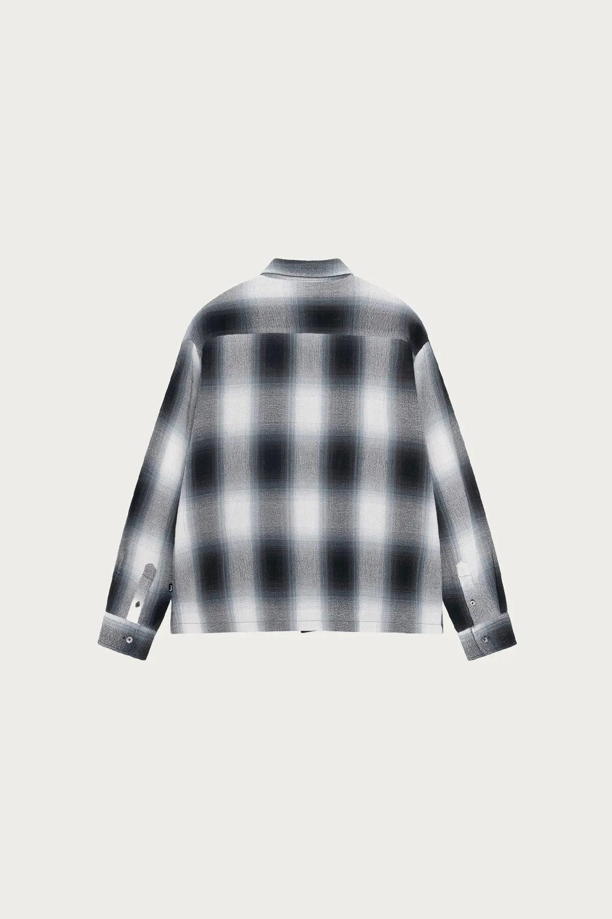 Loose Weave Plaid Shirt - Grey