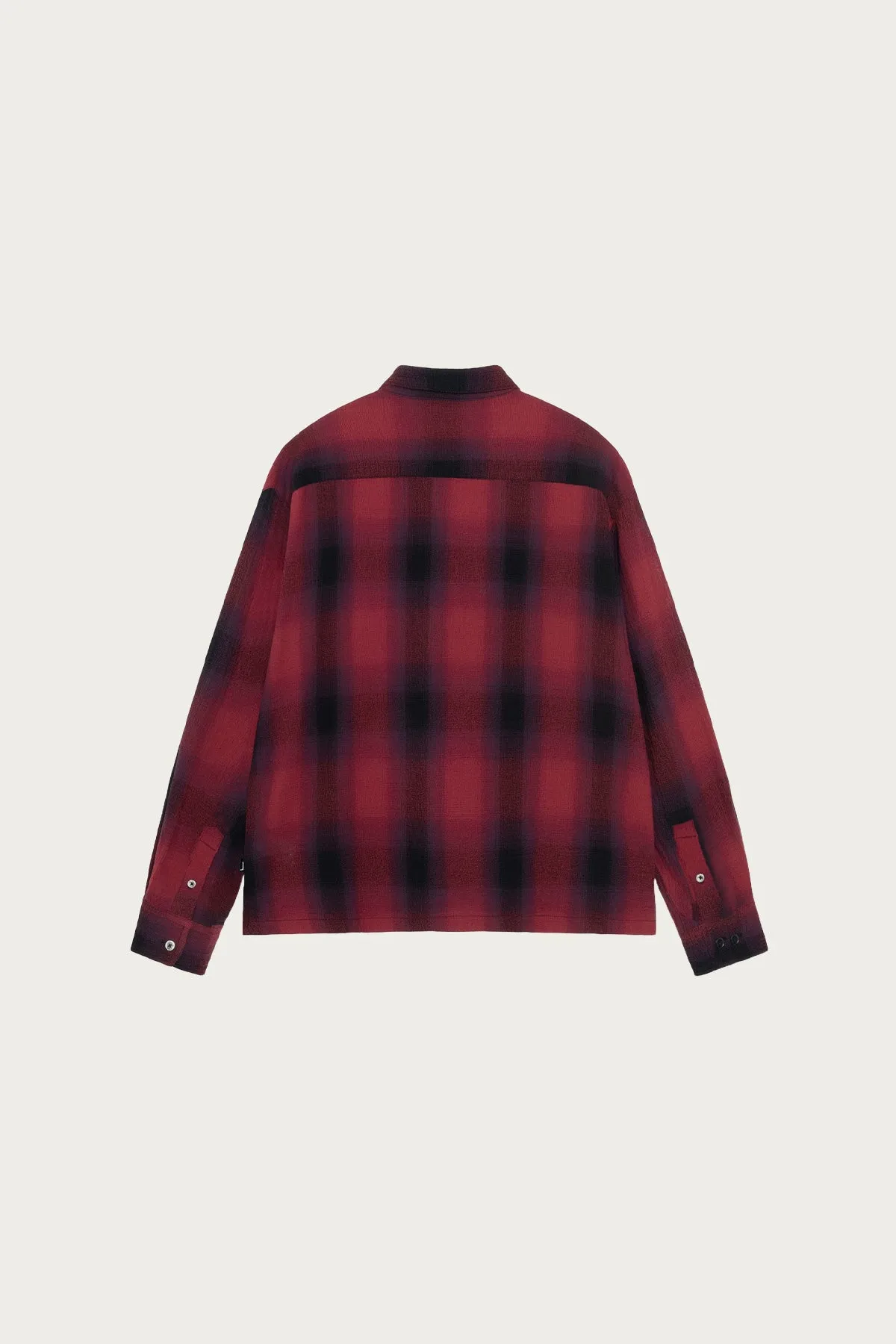 Loose Weave Plaid Shirt - Red