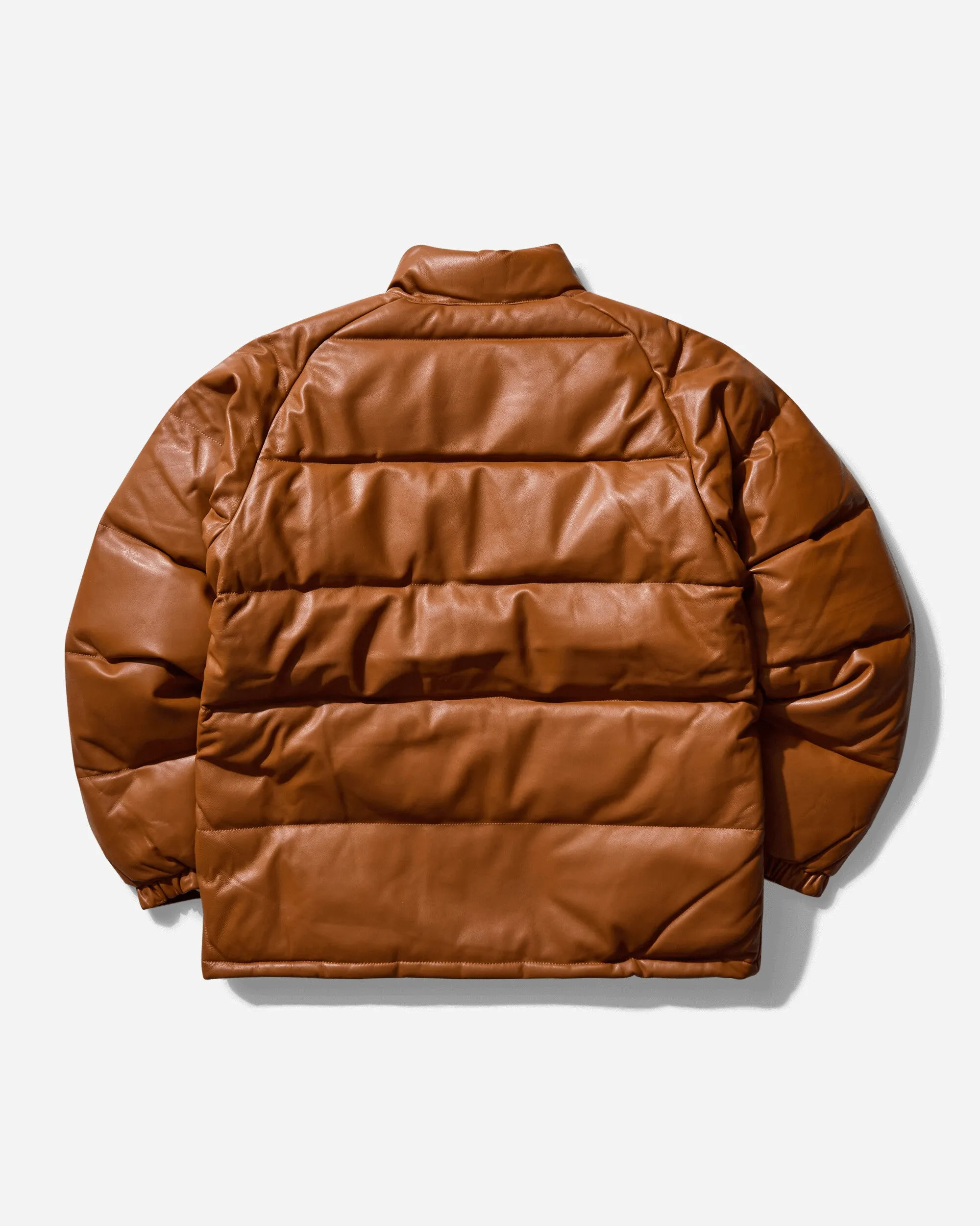 Men's Leather Classic Down Jacket Brown