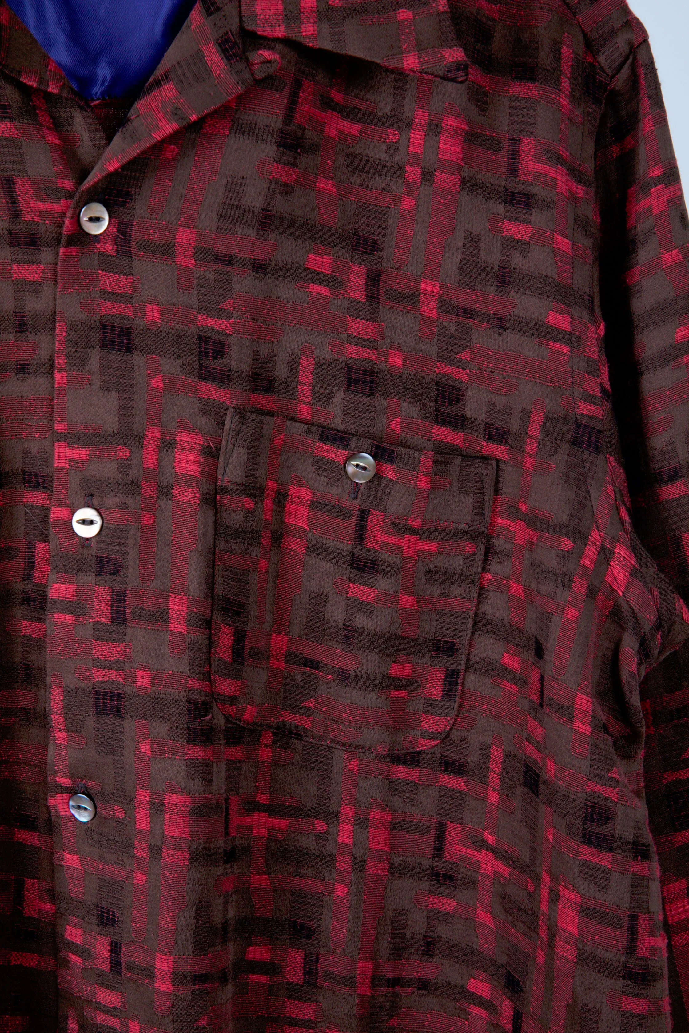 Needles FW23 'Abstract Jacquard Classic' Shirt Red (2023)