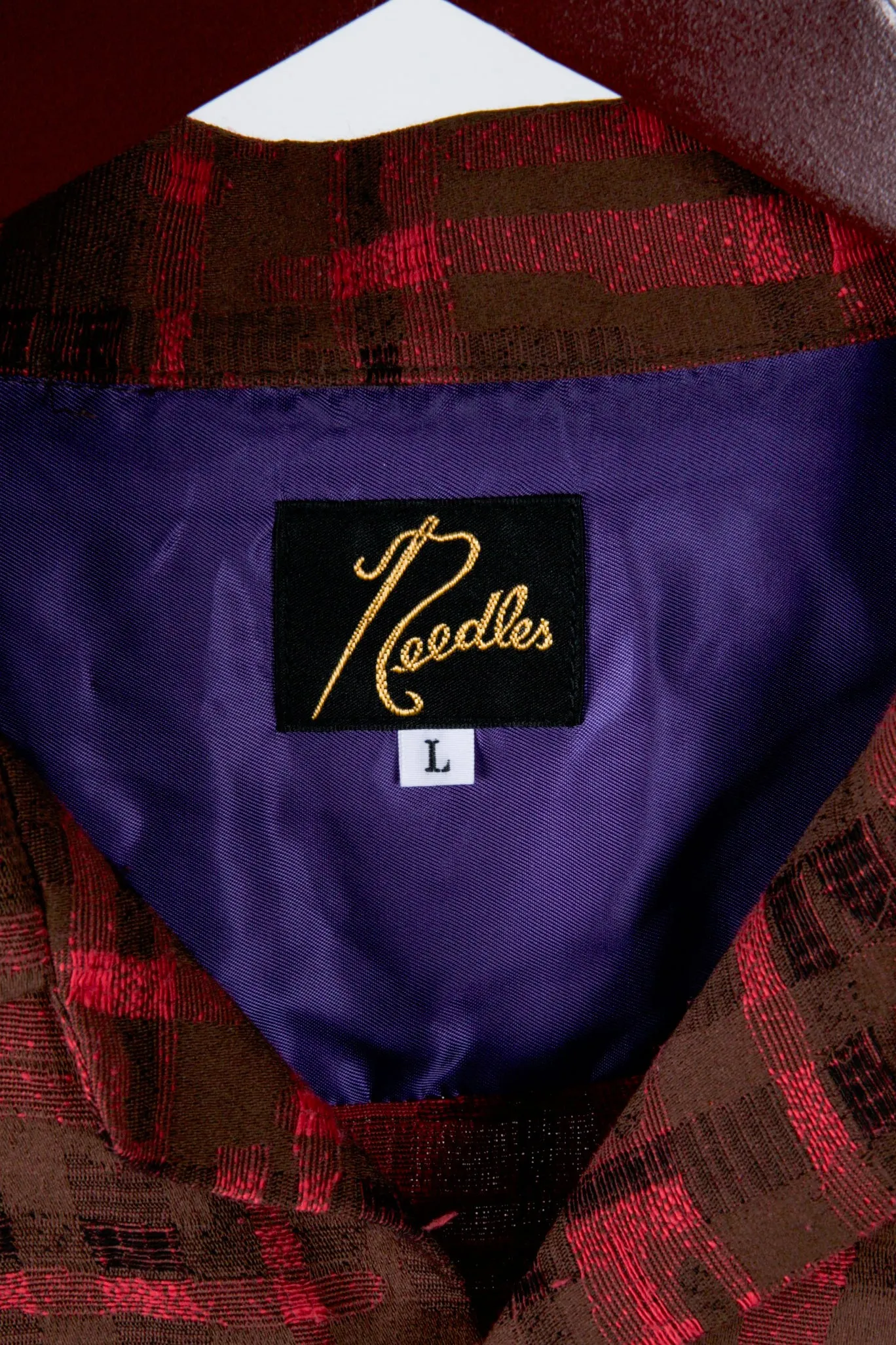 Needles FW23 'Abstract Jacquard Classic' Shirt Red (2023)