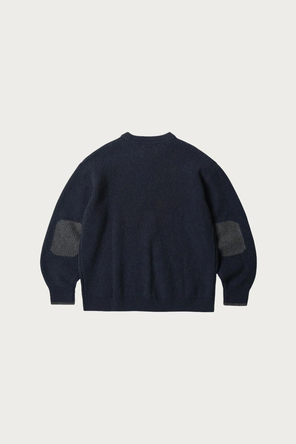 Patch Round Pullover Knit - Navy