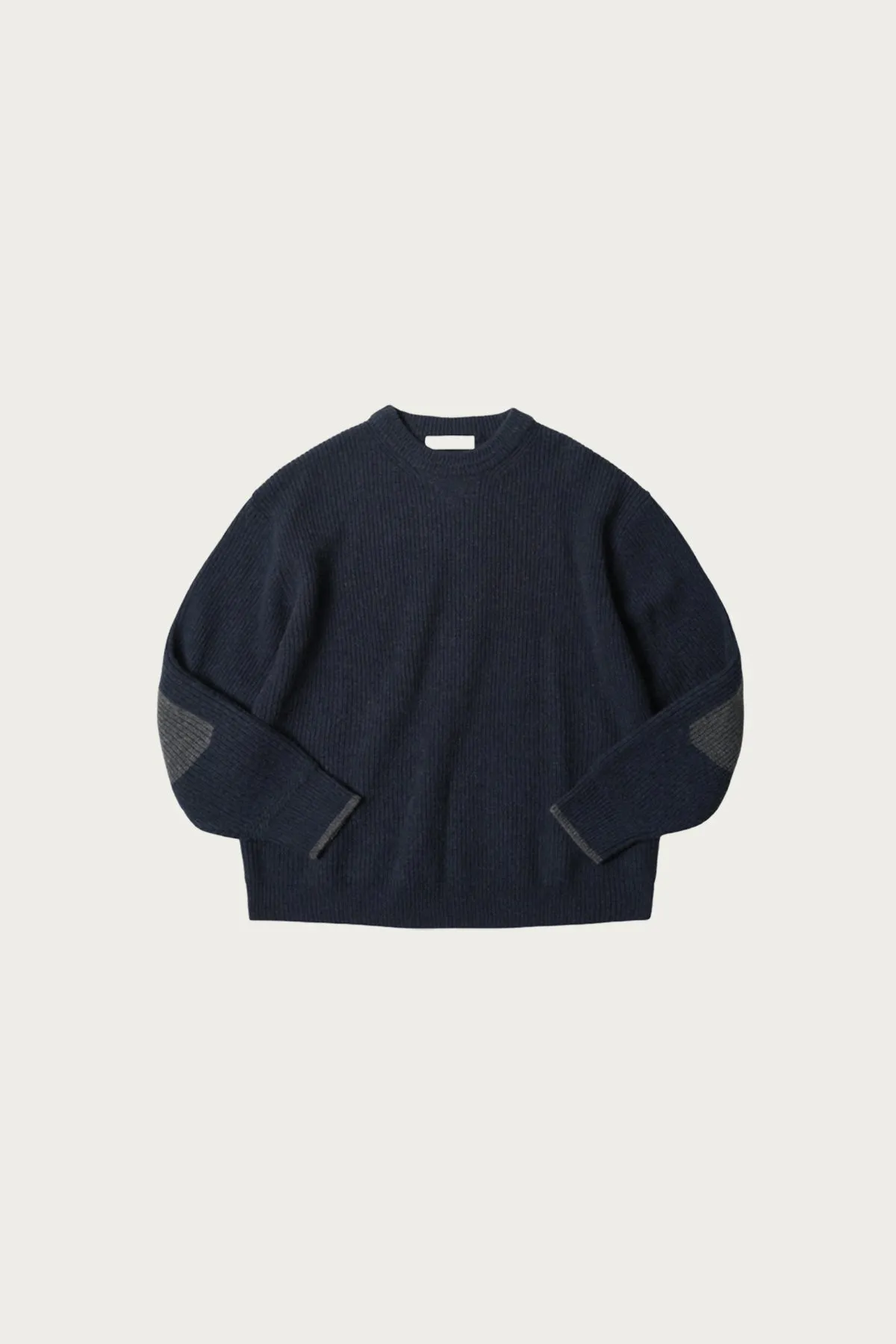 Patch Round Pullover Knit - Navy