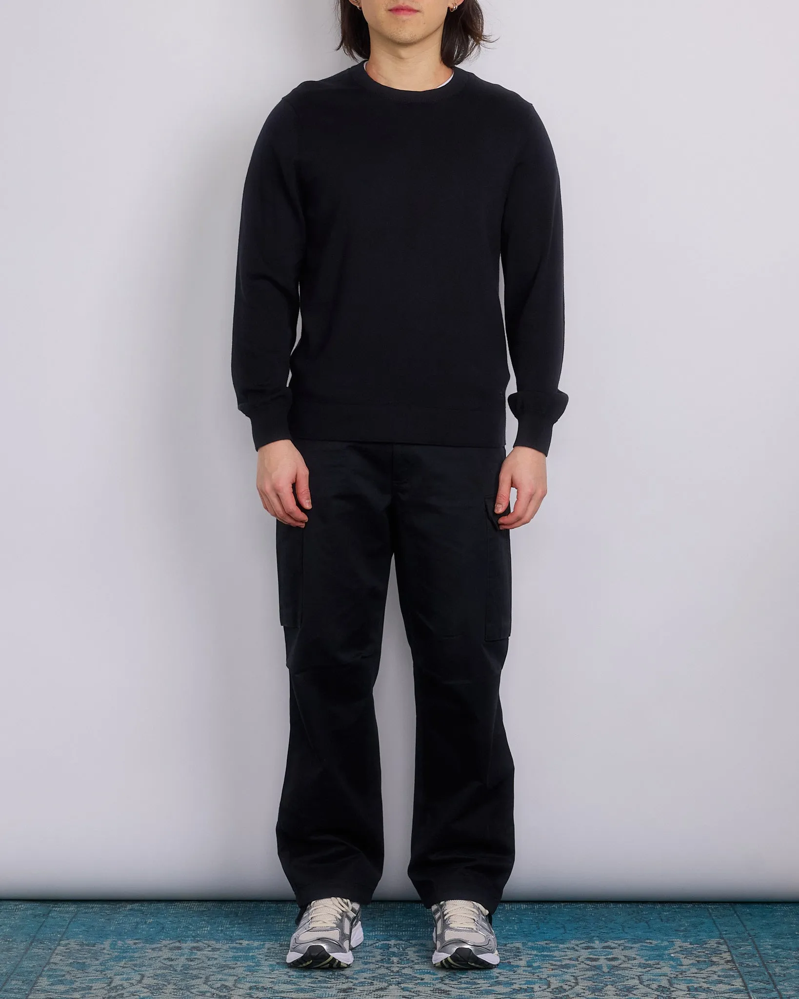 Reigning Champ Knit Cotton Cashmere Riviera Crewneck Black