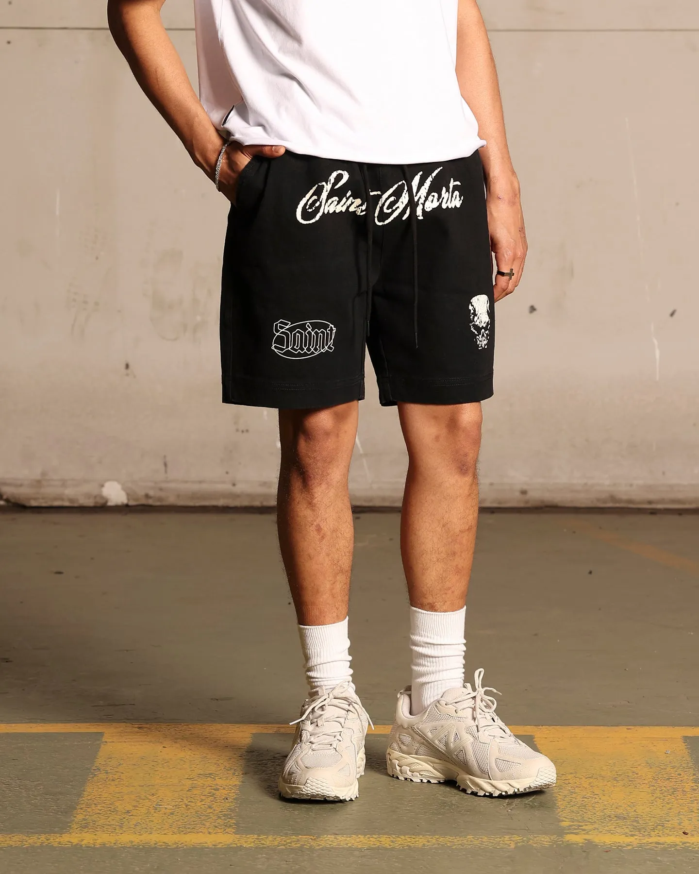 Saint Morta Roadhouse Denim Shorts Vintage Black