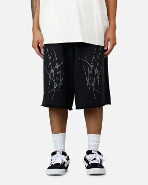 Saint Morta Warrior Baggy Sweat Shorts Washed Black