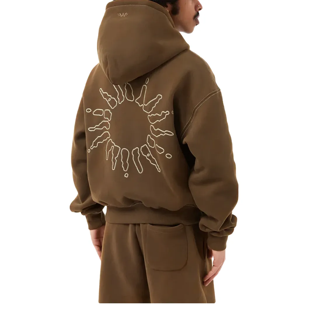 SIGNATURE ZIP HOODIE BROWN