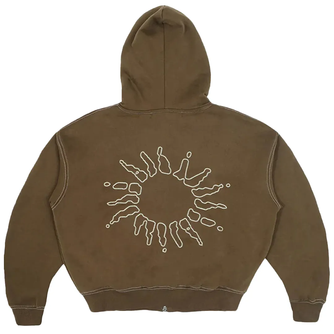 SIGNATURE ZIP HOODIE BROWN