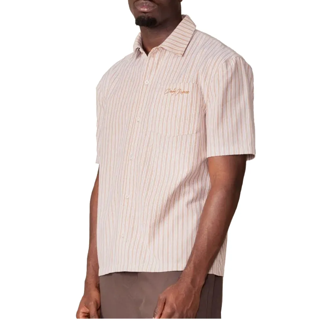STRIPE SHORT SLEEVE SHIRT BEIGE