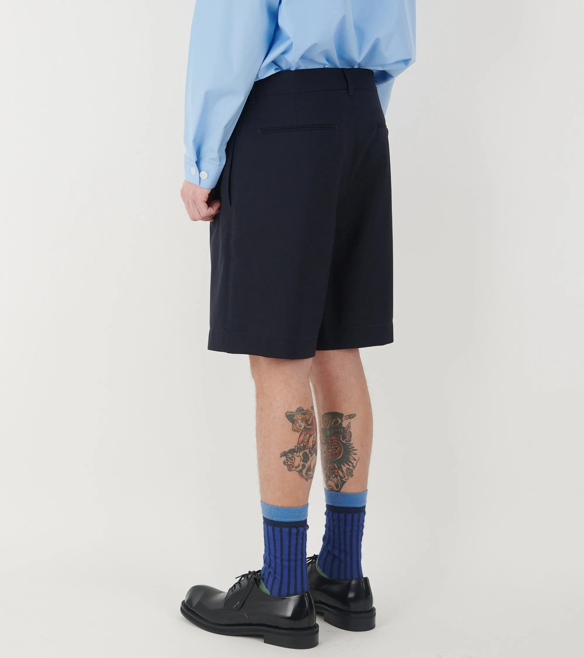 Tailored Wool Shorts Dark Navy