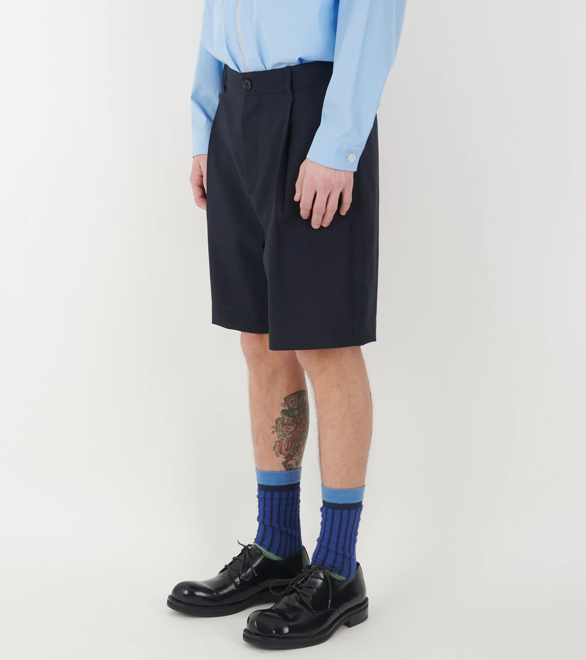 Tailored Wool Shorts Dark Navy