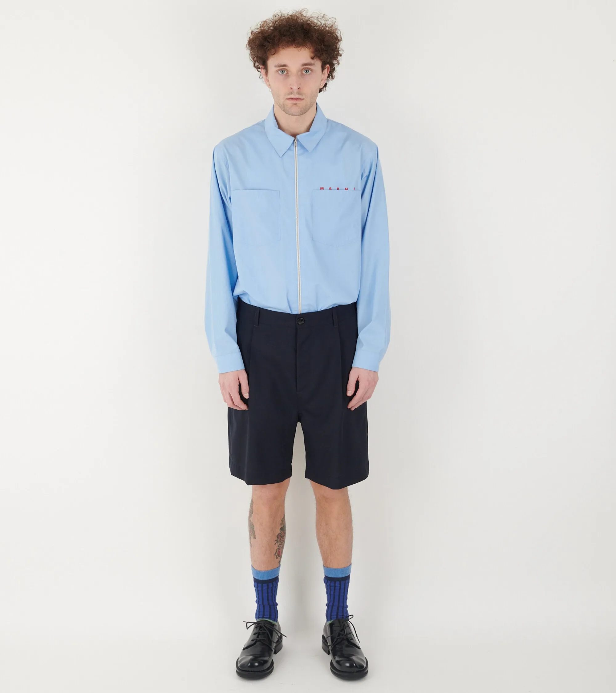 Tailored Wool Shorts Dark Navy