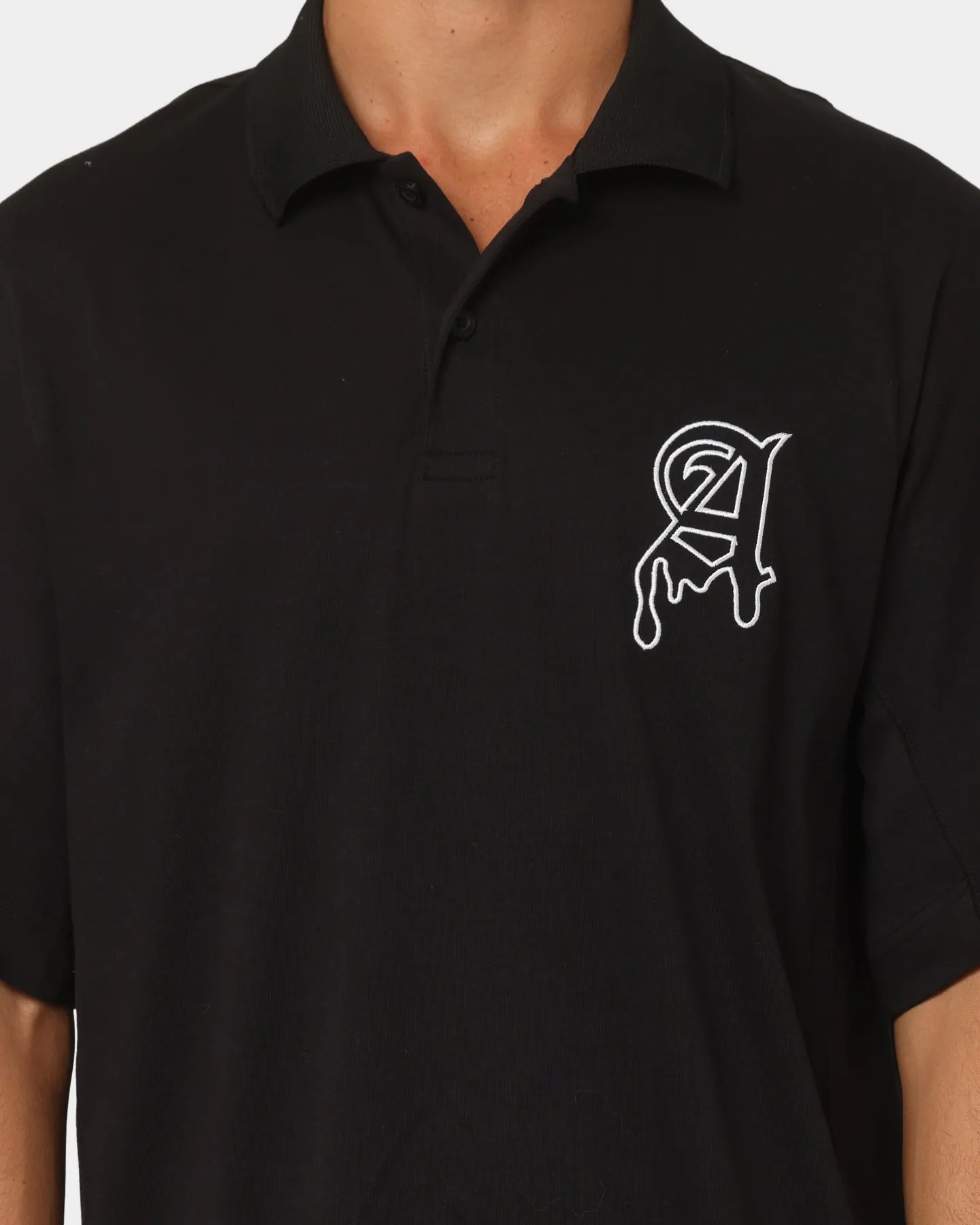 The Anti Order Military Oversized Polo Shirt Black/White