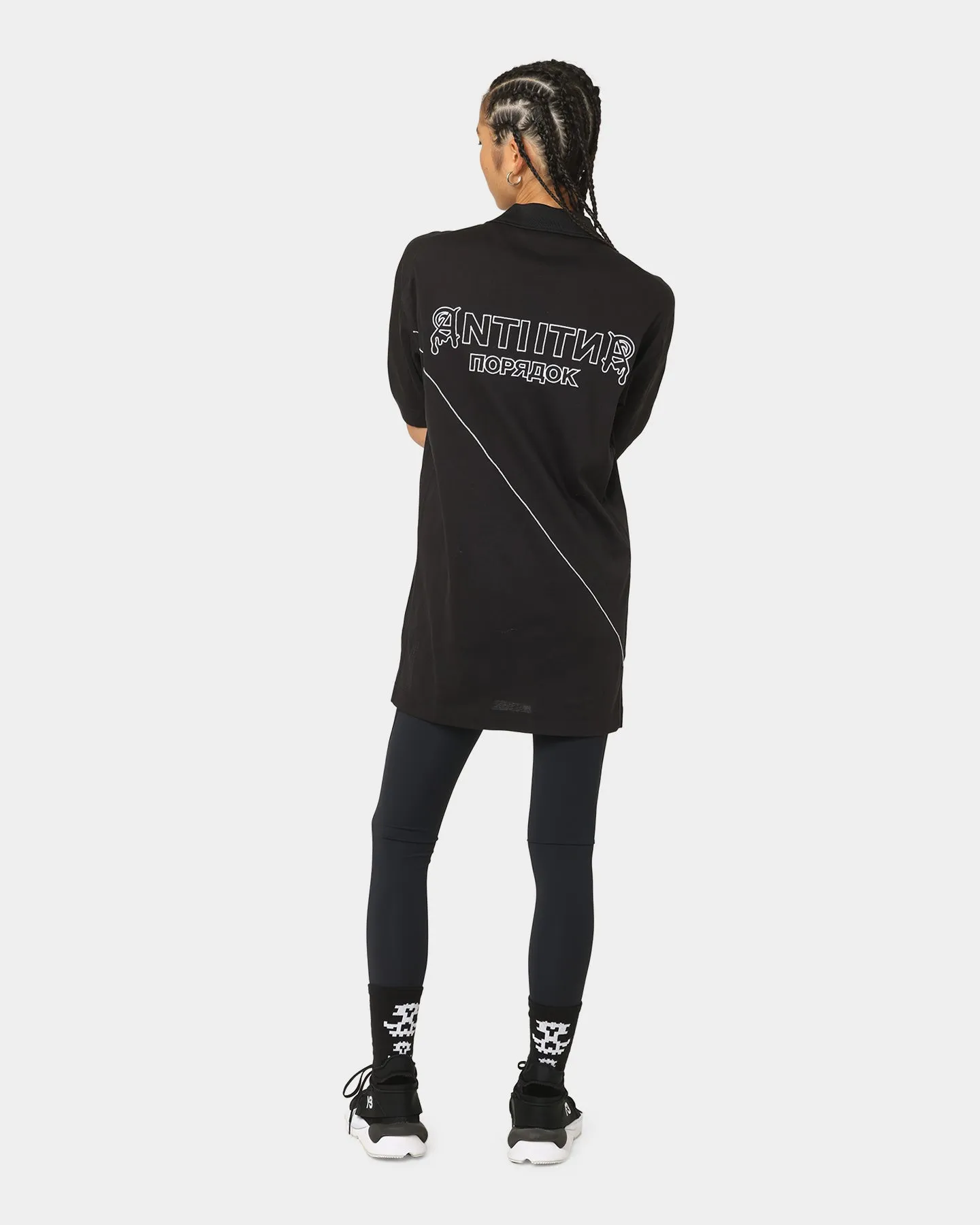 The Anti Order Military Oversized Polo Shirt Black/White